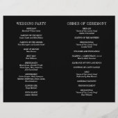 Zwart modern trouwprogramma met vetgedrukte letter flyer (Achterkant)