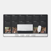 Zwart Modern Unieke Fotocollage 2024 Kalender Bureaumat (Keyboard & Muis)