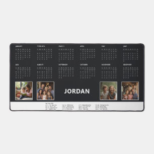 Zwart Modern Unieke Fotocollage 2024 Kalender Bureaumat