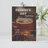 Zwart Modern Vaderdag Invitation Kaart (Staand voorkant)