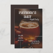 Zwart Modern Vaderdag Invitation Kaart (Voorkant / Achterkant)