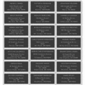 Zwart Modern Vet Bruiloft Gast Adres Sticker (Voorkant)