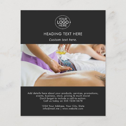 Zwart Modern Voeg Logo Typografie Foto QR-code toe Flyer (Voorkant)