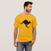 Zwart Modern Voorzichtig Kangoeroe Vorm T-shirt (Voorkant volledig)