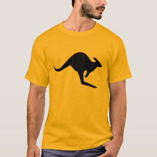Zwart Modern Voorzichtig Kangoeroe Vorm T-shirt