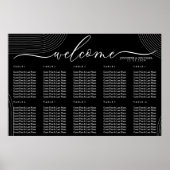 Zwart Modern Welkom Geometrisch Eenvoudige Zitplaa Poster (Voorkant)