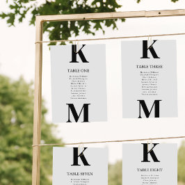 Zwart Modern Zitschema Kaart Bold Monogram