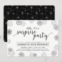 Zwart | Moderne bloemensurprise 50ste verjaardagsf