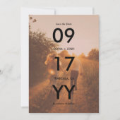 Zwart Moderne Datum Typografie Foto Opslaan van de Save The Date (Voorkant)