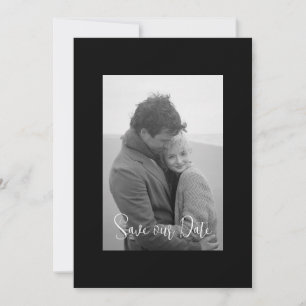 Zwart Moderne Eenvoud B/W Foto Save The Date