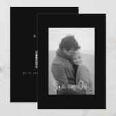 Zwart Moderne Eenvoud B/W Foto Save The Date (Voorkant / Achterkant)