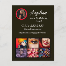 Zwart Moderne foto make-up artiest Briefkaart