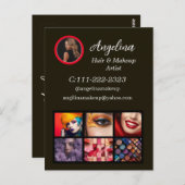 Zwart Moderne foto make-up artiest Briefkaart (Voorkant / Achterkant)