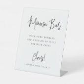 Zwart | Moderne handgeschreven mengelbalk Reclamebord Met Voetstuk (Voorkant)