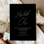 Zwart Moderne Kalligrafie Namen Stijlvolle Bruilof Kaart<br><div class="desc">Black Modern Calligraphy Names Stylish Wedding Invitation bevat de namen van het paar in een chique kalligrafie,  samen met een eenvoudige,  moderne lay-out.</div>