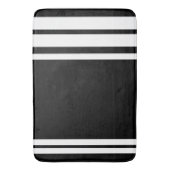 Zwart: Moderne lijnen in witte strepen Badmat (Voorkant Verticaal)