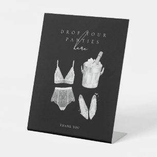 Zwart Moderne Lingerie Douche Spelletjes Reclamebord Met Voetstuk