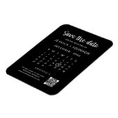 Zwart Moderne Minimalist Bewaar de Datumkalender Magneet (Linkerzijde)