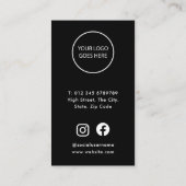 Zwart Moderne Minimalist Dank u wel Kortingskaartje (Achterkant)