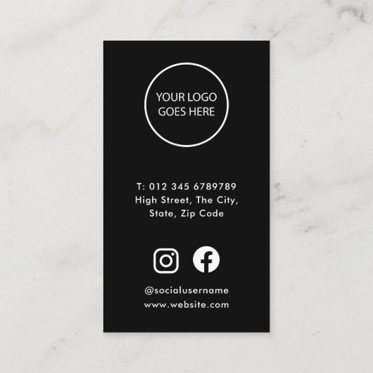 Zwart Moderne Minimalist Dank u wel Kortingskaartje (Achterkant)