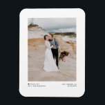 Zwart Moderne Minimalistische Foto Wedding Dank u Magneet<br><div class="desc">Vier je liefde en show dankbaarheid met onze aanpasbare foto bruiloft dank je magneet! Deze unieke aandenken is ideaal om uw dierbaren te herinneren aan uw speciale dag, terwijl het uiten van uw oprechte bedankt op een gedenkwaardige manier. Het is een zwarte minimalistische typografie met een hartaccent. Personaliseer het door...</div>
