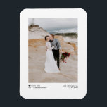 Zwart Moderne Minimalistische Foto Wedding Dank u Magneet<br><div class="desc">Vier je liefde en show dankbaarheid met onze aanpasbare foto bruiloft dank je magneet! Deze unieke aandenken is ideaal om uw dierbaren te herinneren aan uw speciale dag, terwijl het uiten van uw oprechte bedankt op een gedenkwaardige manier. Het is een zwarte minimalistische typografie met een hartaccent. Personaliseer het door...</div>