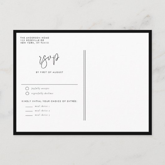 Zwart Moderne Minimalistische Handgeschreven Scrip Uitnodiging Briefkaart (Achterkant)