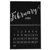 Zwart | Moderne, Minimalistische Kalender (Feb 2027)