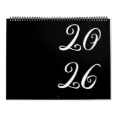 Zwart | Moderne, Minimalistische Kalender (Hoes)