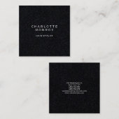 Zwart Moderne Minimalistische Professionele Vierka Vierkante Visitekaartje (Voorkant / Achterkant)