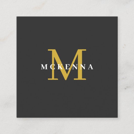 Zwart Moderne QR Code Professional Vierkante Visitekaartje (Voorkant)