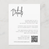 Zwart | Moderne script All-in-One Wedding Details Informatiekaartje (Voorkant)