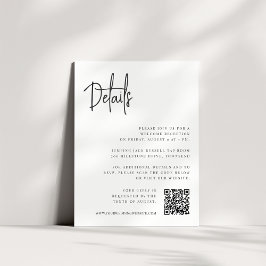 Zwart | Moderne script All-in-One Wedding Details Informatiekaartje