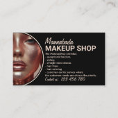 Zwart Moderne Stijl Aangepaste Fotomake-up Visitekaartje (Voorkant)