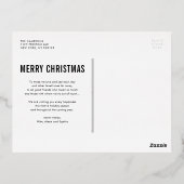 Zwart Moderne Typografie Fotocollage Kerstmis Folie Feestdagen Briefkaart (Achterkant)