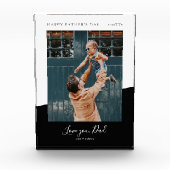 Zwart | Moderne Vaderdag gift Foto Collage (Voorkant)