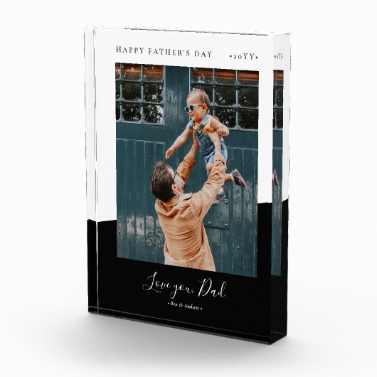 Zwart | Moderne Vaderdag gift Foto Collage (Rechts)