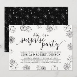 Zwart | Moderne verrassing 50ste trouwdag Kaart