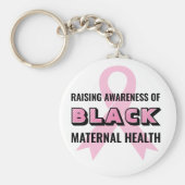 Zwart moederlijk gezondheidsbewustzijn sleutelhanger (Voorkant)
