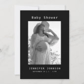 Zwart Mom-to-be Foto Baby shower Kaart (Voorkant)