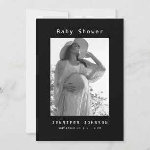 Zwart Mom-to-be Foto Baby shower Kaart