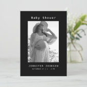 Zwart Mom-to-be Foto Baby shower Kaart (Staand voorkant)
