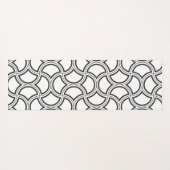 Zwart monochromatisch Art Deco Patroon Monogram Yogamat (Achterkant (horizontaal))