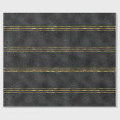 Zwart monochromatische luxe achtergrondgouden acce cadeaupapier (Vlak)