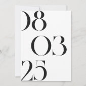 Zwart Monochroom Esthetisch Elegant Bruiloft Kaart (Achterkant)