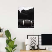 zwart monochroom Football Poster (Thuiskantoor)