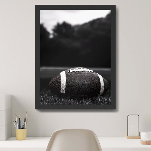 zwart monochroom Football Poster