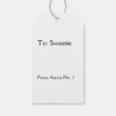 Zwart monochroom geometrisch wervelend patroon cadeaulabel (Achterkant)