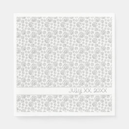 Zwart monochroom geometrisch wervelend patroon servet
