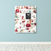 Zwart Monogram 19 Afbeeldingen Fotocollage Canvas Afdruk (Insitu (Houten vloer))